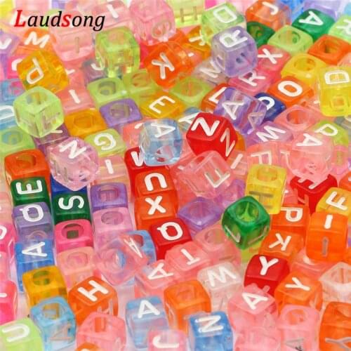 100-500pcs Colorful Mixed Letter Acrylic Beads Square Loose Alphabet Spacer Beads For Jewelry Making Diy Bracelet Necklace