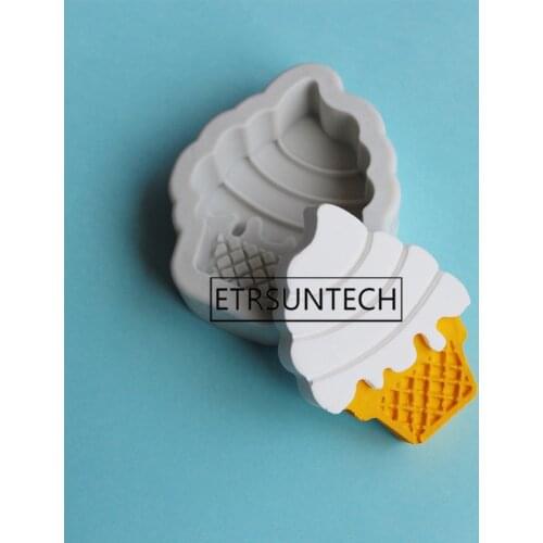 100pcs 3D Ice Cream Cone Chocolate Silicone Mold Chocolate Candy Polymer Clay Molds DIY Party Cake Decorating Tools