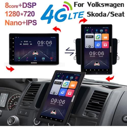 1280*720 IPS Rotatable 8Core 4+64G 4G LTE WiFi Android for Volkswagen VW Golf Passat B6 Polo CC Skoda Seat Skoda Car Radio GPS