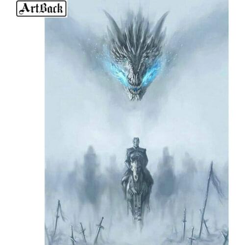 5d diamond painting dragon movie warrior diy 3d diamond mosaic landscape icon crafts diamond embroidery decorative sticker