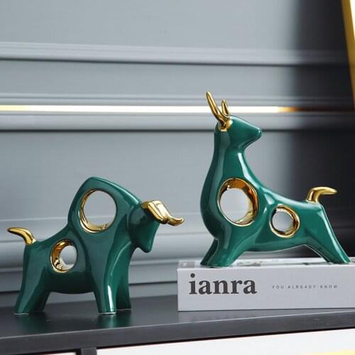 Abstract Cattle Sculpture Hollow Bull Statue Animal Art Crafts Ornament Room Decor Wine TV Cabinet Gift Ox desktop Furnishing