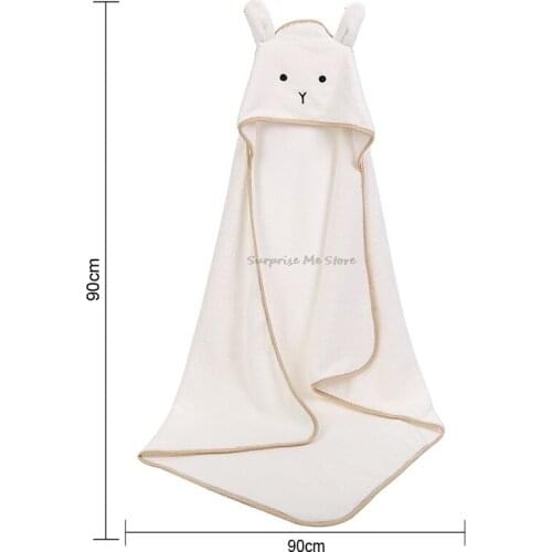 Baby Bath Towels Kid Cartoon Animal Cute Baby Girl Hooded Bathrobe Bath Towels Cotton Newborn Boy Blanket Soft Baby White Towels