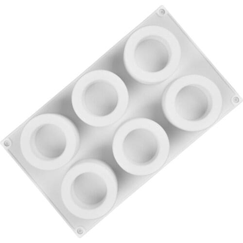 BMBY-6 Holes Cylinder Concrete Mold Silicone Flowerpot Mold Succulet Planter Pot Cement Mould Office Decoration