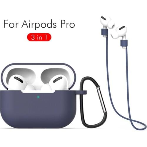 3in1 Earphone cases For Apple AirPods Pro Protective cover & Anti-rope & Hook for Airpods pro Cover for airpods 3 protected case
