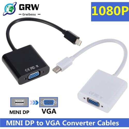 For MacBook Air Pro iMac Mac Mini Thunderbolt Mini DisplayPort Display Port Mini DP To VGA Cable Adapter 1080P for HDTV Monitor