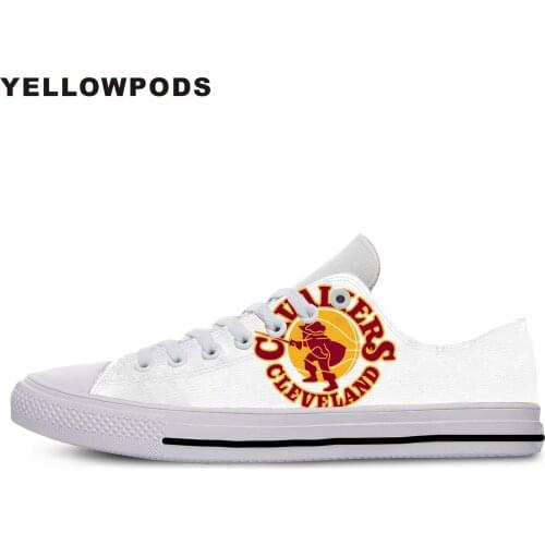 Flats Classic Canvas Shoes Cavaliers CLE Basketball Fans Women Woman White Flats 3D Print Casual Fashion Shoes