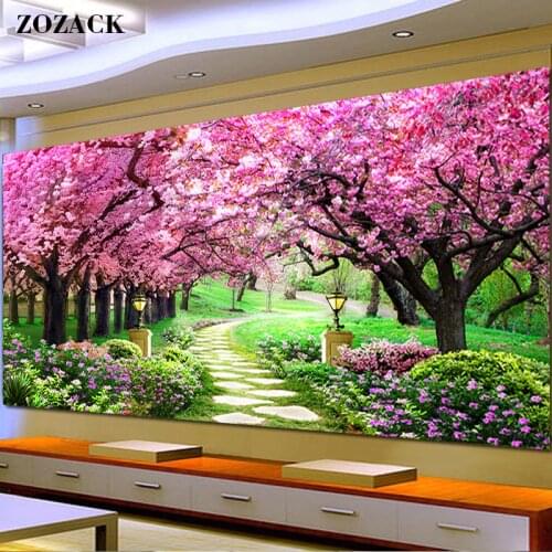 DMC chinese cross stitch kits Cherry blossom garden Pattern printed on the embroidered cloth counted embroidery sets needlework