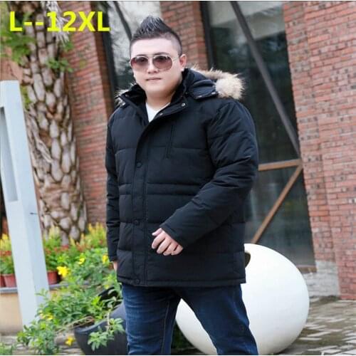 Plus 12XL 10XL 8XL 6XL New Men down jacket Winter Thick Warm Fashion Patchwork Mens Coat Hooded Men White duck down jacket