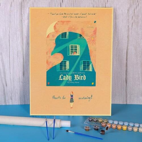 Vintage Movie Lady Bird Retro Coloring By Painting Complete Kit Acrylic Paints 40*50 Paiting By Wholesale