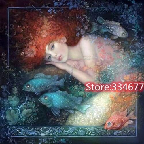 The New Mermaid Princess Top Quality Embroidery Needlework Sewing 14CT Unprinted Cross Stitch Kits DIY Handmade Art Home Decor