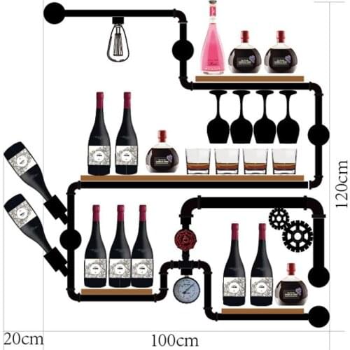 Retro Design Display Wall Mounted Shelves For Glassware Creative Bottle Organizer For Storage Artistic Wine Rack Set
