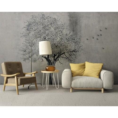 Beibehang papier peint A tree flower mural wallpaper 3D TV background large mural wallpaper living room mural flower wallpaper