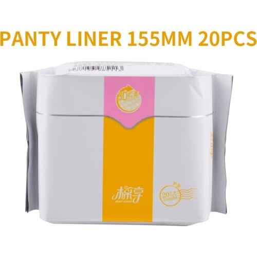 Disposable Anion Panty Liners Cotton Soft Women Menstrual Pads for Monthly 155mm No Wings Sanitary Napkin 20Pcs/Pacg