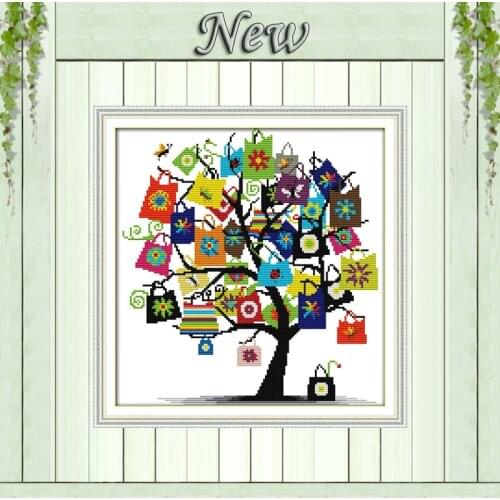 Gifts trees scenery flowers decor paintings counted printed on canvas DMC 14CT 11CT Cross Stitch Needlework Sets Embroidery kits