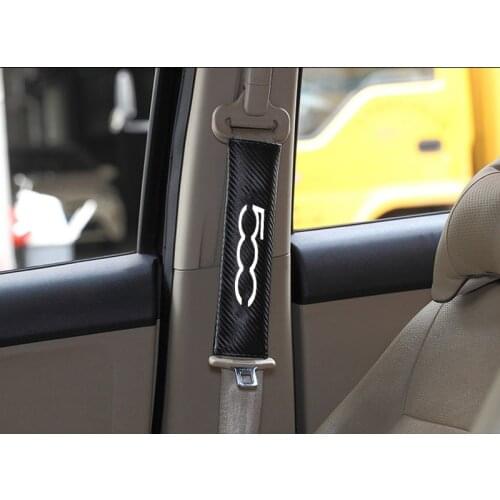 2pcs PU Fashion Car Seat Belt Cover Car Seat belt shoulder Pads for Fiat 500