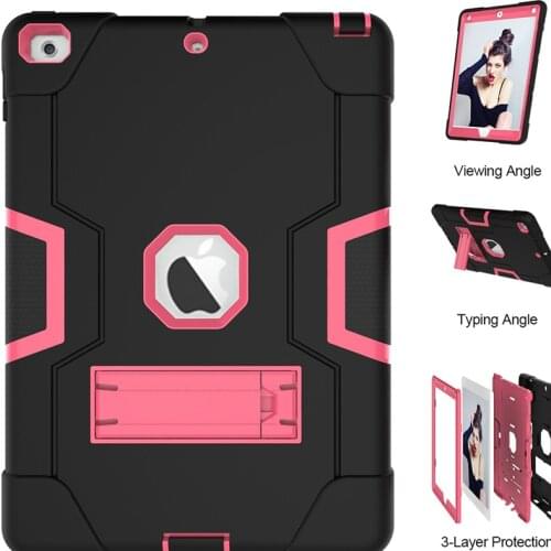 Shockproof Fundas For iPad 2018 9.7 inch 6th Gen Generation Case Case For New iPad 2018 Tablet Case With Desktop Holder Cover