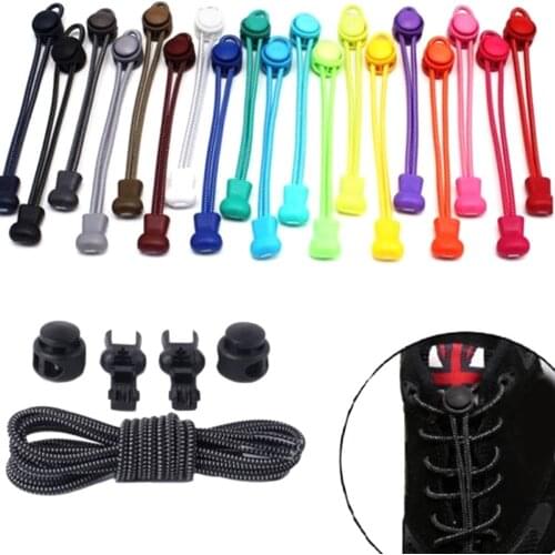 No Tie Shoe Laces Elastic Lock Lace System Lock Sports Shoelaces Runners Trainer Elastic Sneaker Shoelaces
