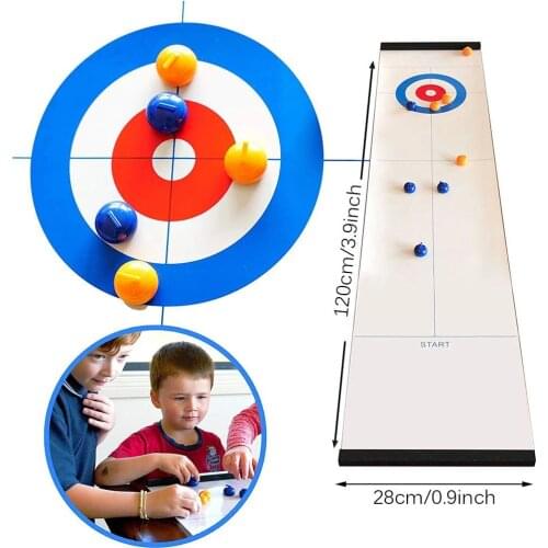 Foldable Tabletop Curling Game Family Board Game Parent-Child Interactive Party Entertainment Mini Ball Indoor Game Sports Toys