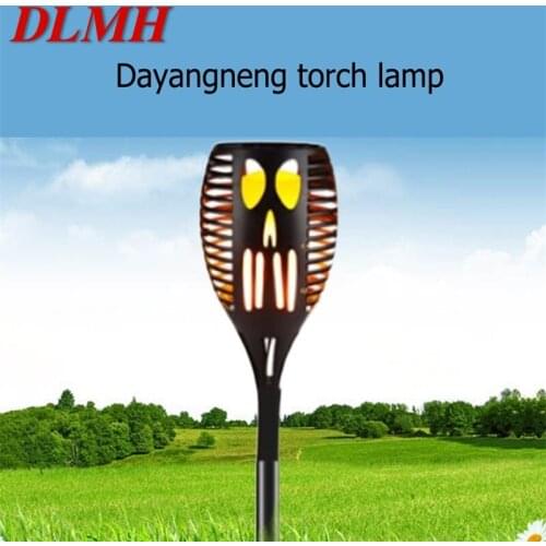 DLMH Modern Solar Lawn Light Torch Waterproof IP65 Outdoor LED Creative Design Decorative For Courtyard Garden Landscape