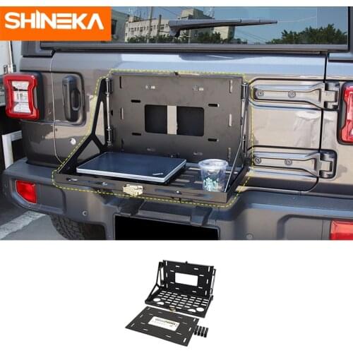 SHINEKA Tailgate Table Shelf Racks Rear Door Foldable Storage Bracket Multifunction Accessorie For Jeep Wrangler JK/JL 2007-2020
