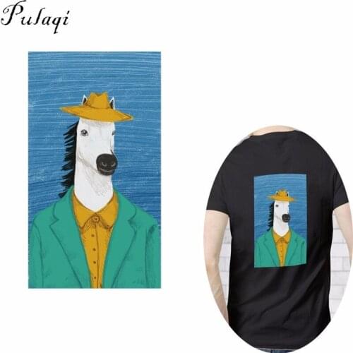 Pulaqi Anime Sir Horse Heat Transfers Clothing Iron On Clothes T-shirt DIY For Kids Women Patches Washable Thermal Transfer B