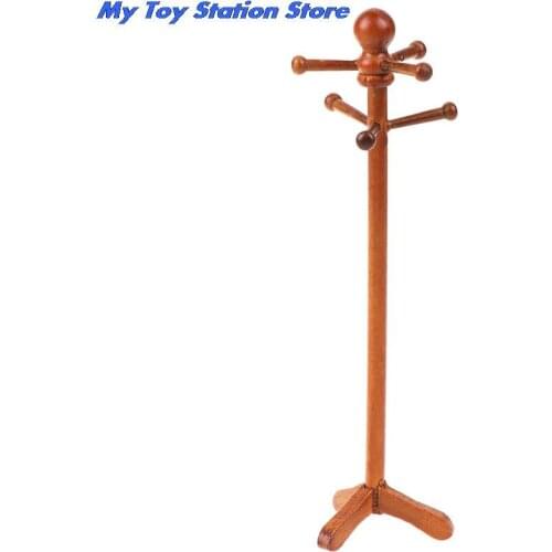 Doll House Decoration Clothes Shelf 1/12 Classical Dollhouse Miniature Furniture Toys for Baby Children