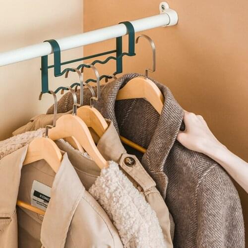 1 Pcs High Low Clothes Hanger Organizer Multifunction Closet Space Saving Multiple Hangs Drying Rack Lron Frame Storage Hangers