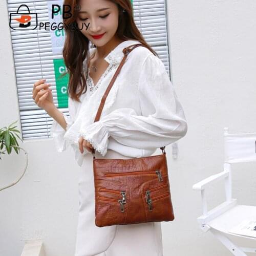 Vintage PU Leather Shoulder Bag Crossbody Messenger Women Large Capacity Handbag New Collection All-match Subaxillary Tote