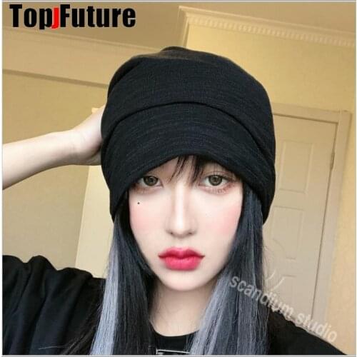 Japanese cotton pleated hat thin scarf hat Korean Women GIRL LOLITA hat Harajuku hat cap