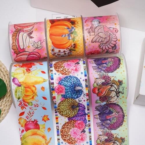 10 Yards 3inch 75mm Cartoon Printing Grosgrain Ribbon For Hair Bows DIY Crafts Handmade Accessories 57598