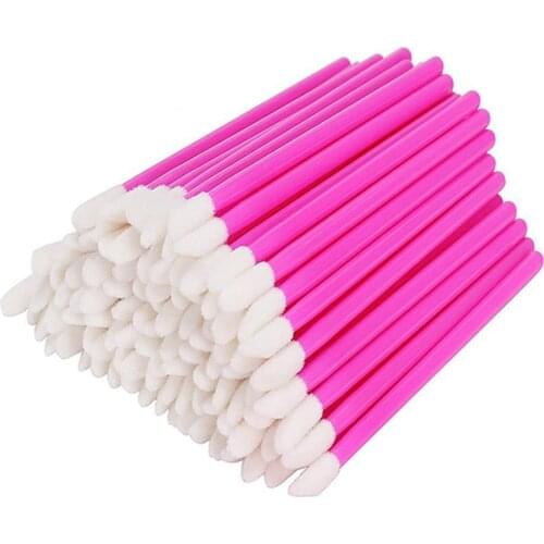 1000Pcs Disposable Lip Brush Rose Color Makeup Brushes Pen Lipstick Mascara Wands Brush Cleaning Eyelash Cosmetic Brush Tools