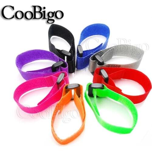12pcs/lot nylon Reverse buckle velcros magic hook loop fastener cable ties velcroing strap sticky Line finishing