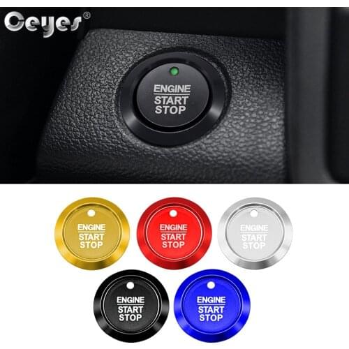Car Styling For Ford EcoSport Edge Mondeo Focus Escort Auto Engine Start Stop Button Covers Case Ring Stickers Cars Accessories