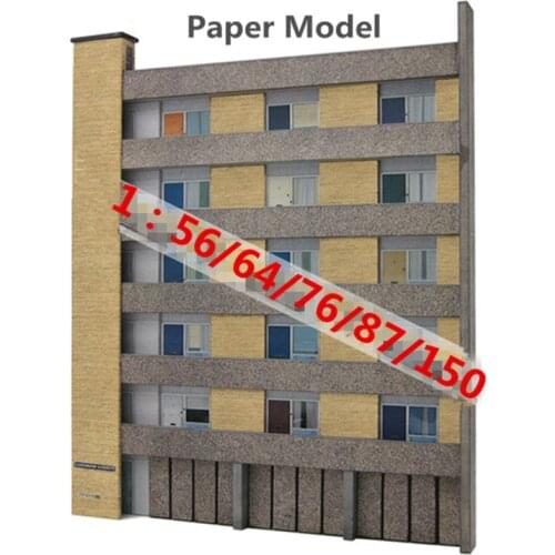 1/56/64/76/87/150 DIY Paper Model Handmade Town Building Apartment Building Model Train Sand Table Model