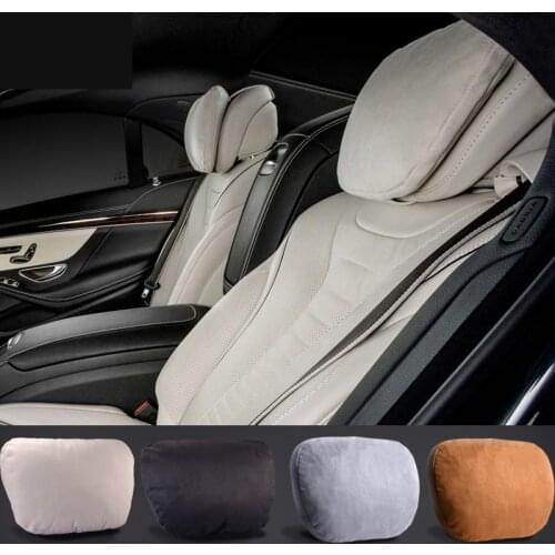4Pcs Maybach Design S Class Car Neck Seat Soft Cushion Brand Headrest Covers For Mercedes-Benz Bmw Audi Toyota Bentley Maserati