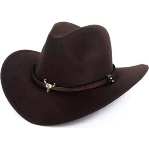 Double-sided cow pattern top hat womens hat rolled-brim fedora hat western cowboy felt hat winter thick warmth ladies jazz hat