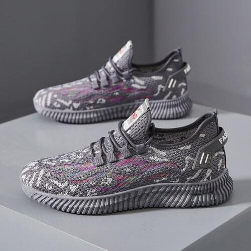 Breathable And Comfortable Casual Shoes Fashion Fly Woven Breathable Sports Mens Shoes 2021 Spring New Style