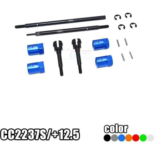 HARDEN STEEL #45 FRONT CVD JOINT+REAR DRIVE SHAFT + ALUMINUM 12.5MM WIDER HEX FOR 1/10 TAMIYA CC02 4WD MERCEDES-BENZ G500 58675