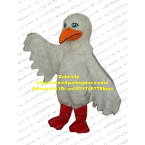 Cool White Seagull Eagle Hawk Mascot Costume Mascotte Sea Gull Sea Mew Glede With Big Blue Bright Eyes Adult No.653 Free Ship