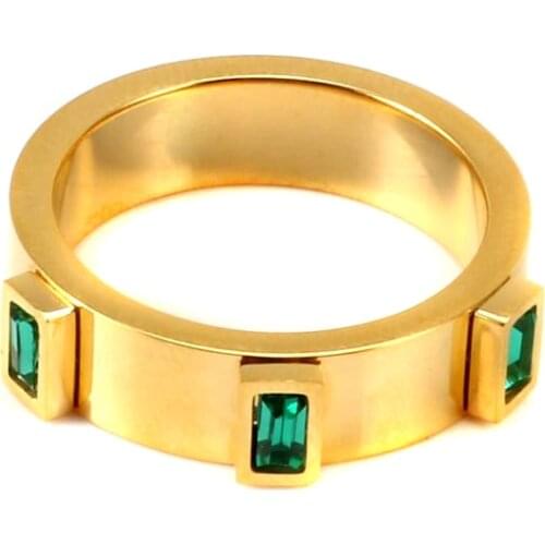 Stainess Steel CZ Ring for Woman Man Wedding Party Classic Red Crystal Charming Finger Rings Luxury Brand Jewelry bague femme