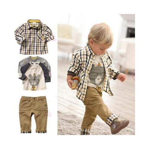 Boys Clothing Spring Autumn Fashion Kids Sets Long Sleeve Shirt Three-piece suit Kids Costume for Boys Children Clothing