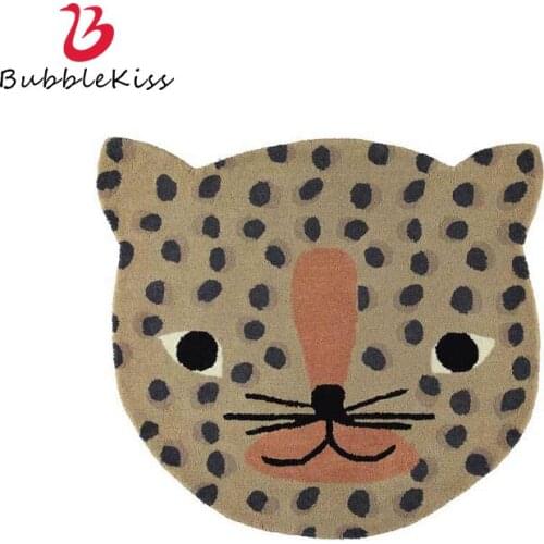 Bubble Kiss Carpets For Childrens Room Cartoon Little Leopard Home Bedside Area Rugs Soft Comfort Non-Slip Decoration Floor Mat