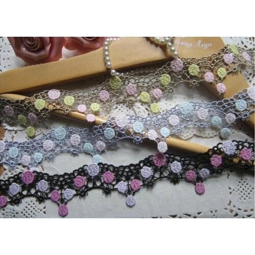 3.5cm wide (15yards/lot) Diy Craft Pretty Floral Venise Embroidered Lace Trim Water Soluble Lace Ribbon