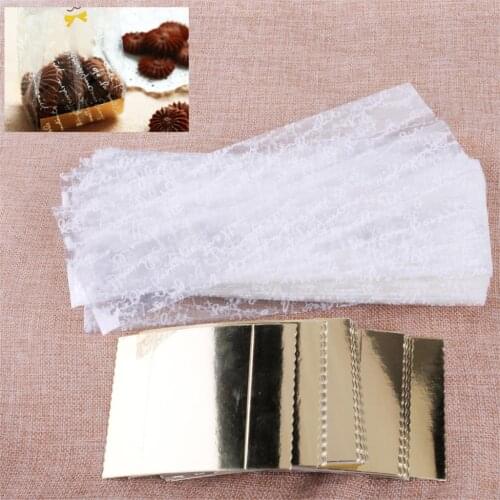 LETAOSK Gift Gold Wedding Xmas Plastic Favor Biscuit Cupcake Party Cello Cellophane Bags with Gusset Food Packaging