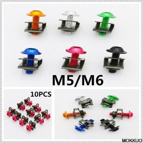 Motorcycle 6mm 5mm Screw BoltS Clip Nuts BOLT FOR Honda CBR600 CBR 600 F2 F3 F4 F4i CBR1000RR CBR1100XX CBR300R CB300F