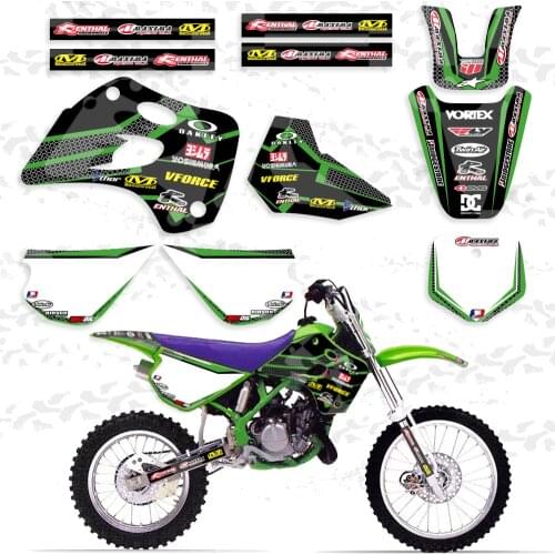 Motorcycle TEAM GRAPHICS & BACKGROUNDS DECALS STICKERS Kits Fit for Kawasaki KX80 KX 80 1994 1995 1996 1997