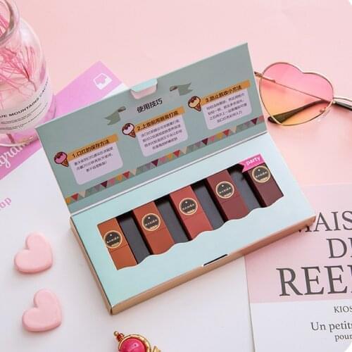 4/5PCS Lipstick Set Long Lasting Lip Gloss Matte Velvet Liquid Lipstick Waterproof Easy To Color Lip Makeup Cosmetic TSLM1