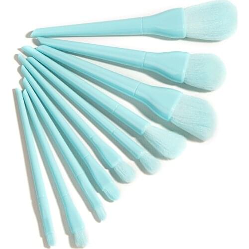 Q81B 10Pcs Pro Makeup Brushes Set Foundation Powder Eyeshadow Cosmetic Brush Tools