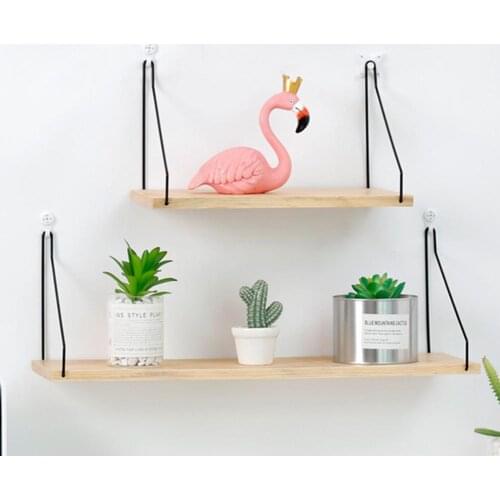Nordic Style Wall Hanging Geometric Shelf Single Board Pots Figurines Books Storage Rack Display Holder Home Room Wall Decor