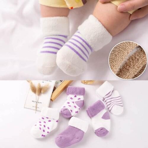 5 Pairs of High Quality Thicken Cartoon Comfortable Cotton Newborn Socks for Children Boys Newborn Girls Baby Socks